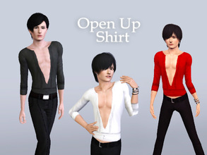 Sims 3 — Open Up Shirt by _aya_ — New sexy shirt for the boys.