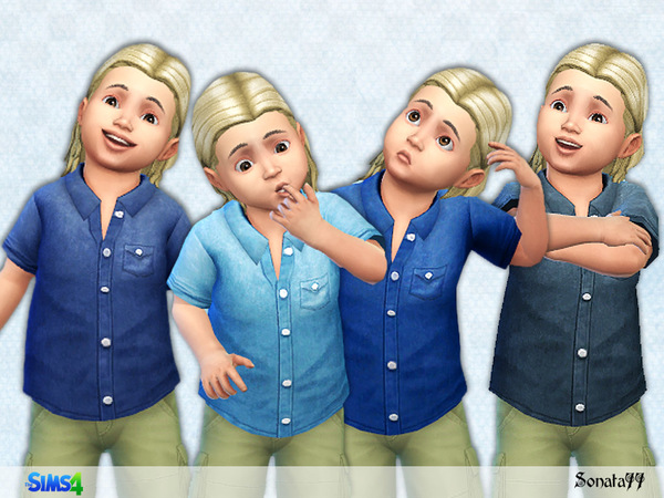 Sims 4 — S77 toddler 10 by Sonata77 — Jeans shirt for toddler boys. New item. 4 colors.