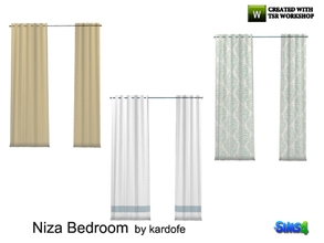 Sims 4 — kardofe_Niza Bedroom_Curtains by kardofe — Double curtain, with goal bar, in three different textures 