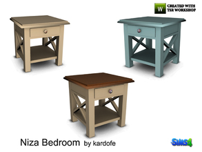 Sims 4 — kardofe_Niza Bedroom_EndTable by kardofe — Bedside table decorated with wooden crosspieces in three different