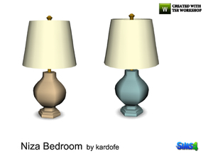 Sims 4 — kardofe_Niza Bedroom_TableLamp by kardofe — Table lamp, with screen, in two different textures 