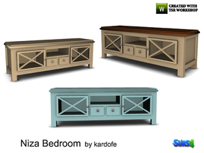 Sims 4 — kardofe_Niza Bedroom_TV table by kardofe — TV table, in the same style as the rest bedroom furniture, in three