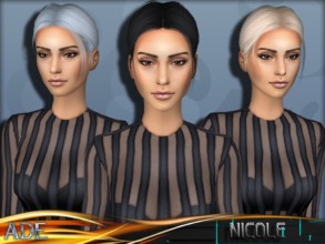 Sims 4 — Ade - Nicole by Ade_Darma — New Hair mesh ll 27 colors ll Support HQ ll no morph ll smooth bones assignment ll