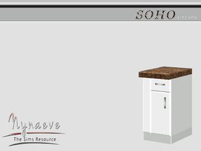 Sims 3 — Soho Counter End (left) by NynaeveDesign — Soho Kitchen - Kitchen Counter (left) Located in: Surfaces - Counters