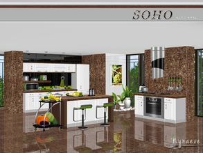 Sims 3 — Soho Kitchen by NynaeveDesign — Brighten your sim's kitchen with stainless steel accents and marble counter tops