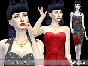 Sims 4 — Dita by astralsims777 — Hi everyone! Today I created a pin-up girl. Her name is Dita. Enjoy!