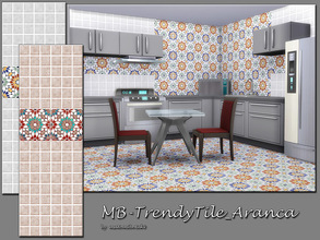 Sims 4 — MB-TrendyTile_Aranca by matomibotaki — MB-TrendyTile_Aranca, decorative tile wall with oriental elements, comes