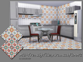 Sims 4 — MB-TrendyTile_ArancaFloor2 by matomibotaki — MB-TrendyTile_ArancaFloor2, full mosaic tile floor with oriental