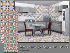 Sims 4 — MB-TrendyTile_ArancaFulle by matomibotaki — MB-TrendyTile_ArancaFull, decorative tile wall with oriental