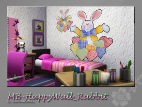 Sims 4 — MB-HappyWall_Rabbit by matomibotaki — MB-HappyWall_Rabbit, sweet baby wall-tatoo for your little Simies with
