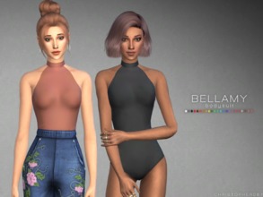 Sims 4 — Bellamy Bodysuit Set || Christopher067 by christopher0672 — This is a solid color bodysuit, with a choker