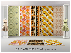 Sims 3 — A Bit More This & That_marcorse by marcorse — Five unrelated patterns for your Sim decor. All are found in