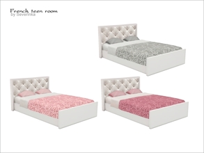 Sims 4 — [French teen room] - double bed FIX by Severinka_ — Double bed From the set 'French teen room' 3 colors Fixed