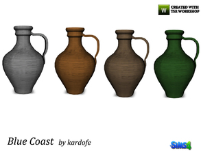 Sims 4 — kardofe_Blue Coast_Carafe by kardofe — Clay jug cooked in four different texture options 