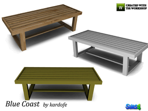 Sims 4 — kardofe_Blue Coast_CoffeeTable by kardofe — Coffee table, made of wood, in three different texture options 