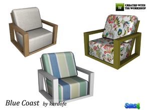 Sims 4 — kardofe_Blue Coast_LivingChair by kardofe — Garden armchair, in wood and with large cushions, in three different