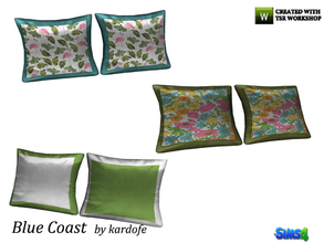 Sims 4 — kardofe_Blue Coast_LoveSeat Cushions by kardofe — Set of two cushions to place on loveseat, three different