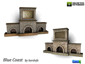 Sims 4 — kardofe_Blue Coast_Outdoor fireplace by kardofe — Large outdoor fireplace, in stone, with two large holes in the