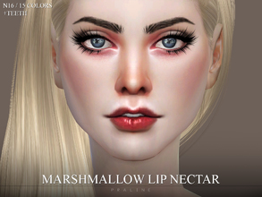 Sims 4 — Marshmallow Lip Nectar +Teeth N16 by Pralinesims — Lips in 15 colors.