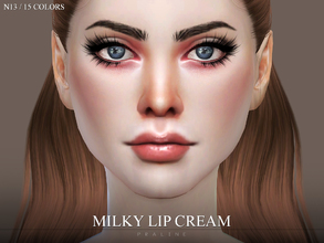 Sims 4 — Milky Lip Cream N13 by Pralinesims — Lips in 15 colors.