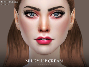 Sims 4 — Milky Lip Cream +Teeth N13 by Pralinesims — Lips in 15 colors.