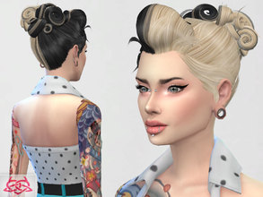 Sims 4 — Psychobilly Hair 2 by Colores_Urbanos — new meshes made by me -Need your game updated with the latest patch from