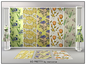Sims 3 — So Pretty_marcorse by marcorse — Five pretty Fabric patterns . [If you do not wish to download the full set, you