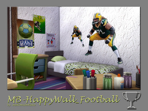 Sims 4 — MB-HappyWall_Football by matomibotaki — MB-HappyWall_Football, cool walltatoo with football player, an essential