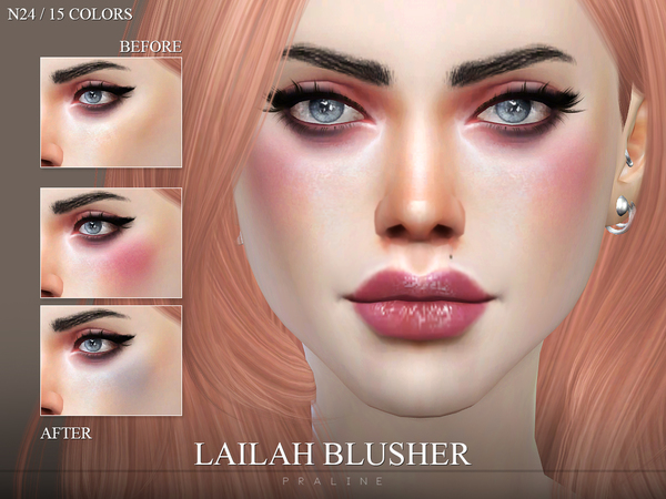 Sims 4 — Lailah Blusher N24 by Pralinesims — Blusher in 15 colors, all ages and genders.