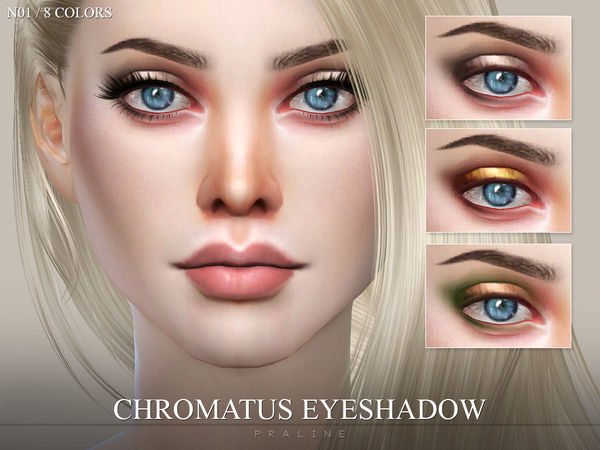 Sims 4 — Chromatus Eyeshadow N01 by Pralinesims — Eyeshadow in 8 colors.
