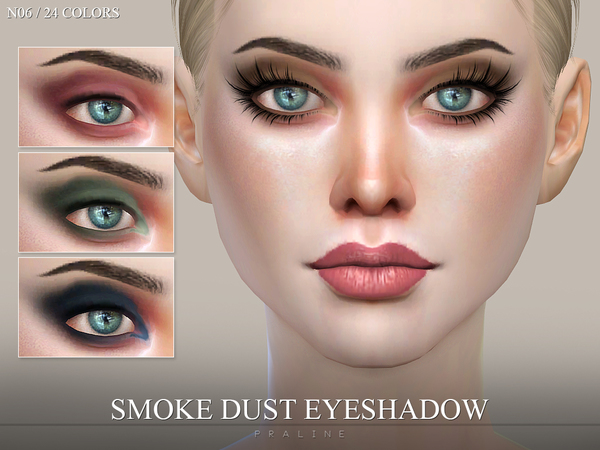 Sims 4 — Smoke Dust Eyeshadow N06 by Pralinesims — Eyeshadow in 24 colors.