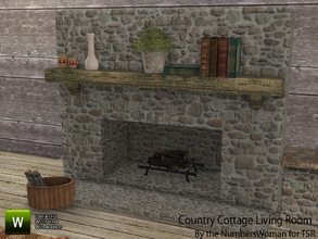 Sims 4 — Country Cottage Living Fireplace by TheNumbersWoman — That country feel and ambience reflected by the simple