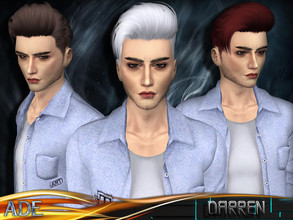 Sims 4 — Ade - Darren by Ade_Darma — New Hair mesh ll 27 colors ll Support HQ mod ll no morph ll smooth bones assignment