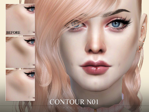 Sims 4 — Contour N01 by Pralinesims — Cheek contour in 2 variations, 5 colors.