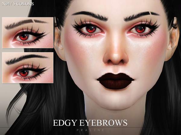 Sims 4 — Edgy Eyebrows N04 by Pralinesims — Eyebrows for all ages and genders.