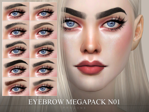 Sims 4 — Eyebrow Pack N01 by Pralinesims — Ten new eyebrows.