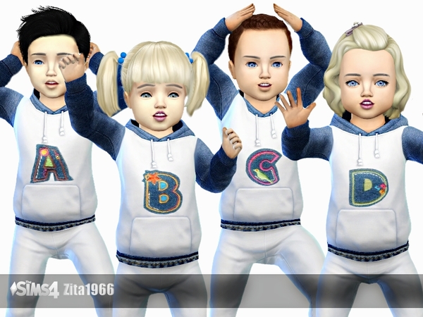 Sims 4 — Mom, my name starts with ...... by ZitaRossouw2 — Base Game Recolor 20 Denim tops in package file for letters A