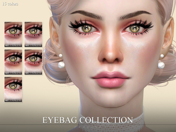 Sims 4 — Eyebag Collection by Pralinesims — 4 eyebags + concealer, all come in 15 versions.