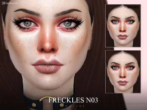 Sims 4 — Freckles N03 by Pralinesims — Freckles and beauty spots in 20 versions, all ages and genders.