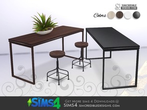 Sims 4 — Come cozy high table by SIMcredible! — *This is a regular table with a higher top. It works with chairs but NOT