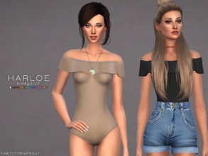 Sims 4 — Harloe Bodysuit ACCESSORY || Christopher067 by christopher0672 — This is a solid color bodysuit, with a draped
