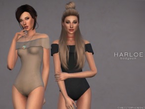 Sims 4 — Harloe Bodysuit Outfit || Christopher067 by christopher0672 — This is a solid color bodysuit, with a draped
