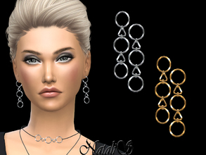 Sims 4 — NataliS_Geometric pendants drop earrings by Natalis — Drop earrings with contour geometric pendants. FT-FA-YA 2