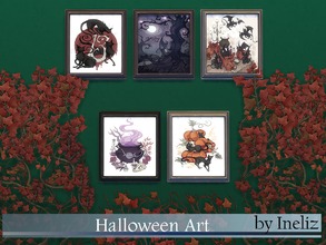 Sims 4 — Halloween Art by Ineliz — Some Halloween art for your gothic houses!