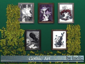 Sims 4 — Gothic Art by Ineliz — Some gothic art for your sims' houses!