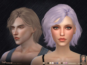 Sims 4 — WINGS-OS0321 by wingssims — This hair style has 16 kinds of color File size is about 8MB hope you like it