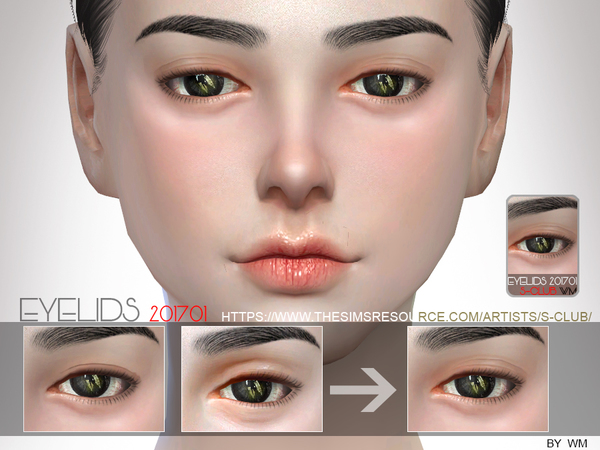 Sims 4 — S-Club WM ts4 Skin Detail Eyelid 201701 by S-Club — Eyelid to make the sims's eyes has more details, hope you