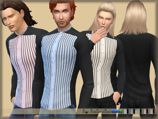 Sims 4 — Shirt Collar Stand 2 by bukovka — Shirt for men of all ages from teenager to advanced age. A collar stand, a new