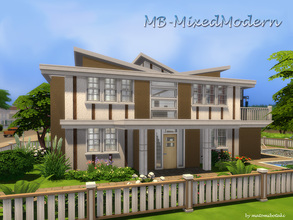 Sims 4 — MB-MixedModern by matomibotaki — MB-MixedModern, house with unusual architecture and cozy atmosphere. Details: