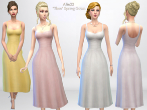 Sims 4 — Theo Spring Gown by alin2 — This is a classy and simple gown for your sims. It is a new mesh, inspired by a